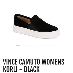 Vince Camuto Black Platform Suede Sneakers